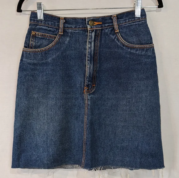 Vintage Giano High Rise 100% Cotton Cut Off Denim Skirt Size 6 - Picture 10 of 11